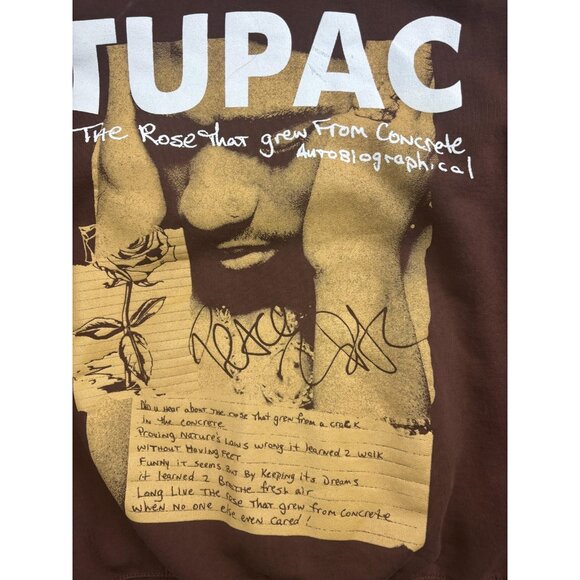 2Pac Hoodie Mens Large Tupac Shakur Rose That Grew From Concrete Graphic Rap - Picture 8 of 8